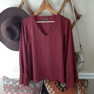 J Crew Burgundy Blouse Size 0